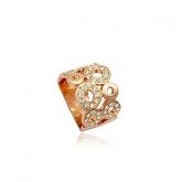 Anel Banhado a Ouro 18k Com Designe em Ciruculos e Stellux