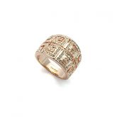 Anel Banhado a Ouro 18k C\ Stellux Austríacas em G